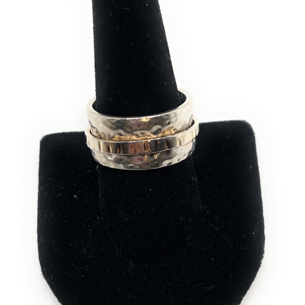 R1476 Retired Silpada Silver & 14K Gold Ring 10